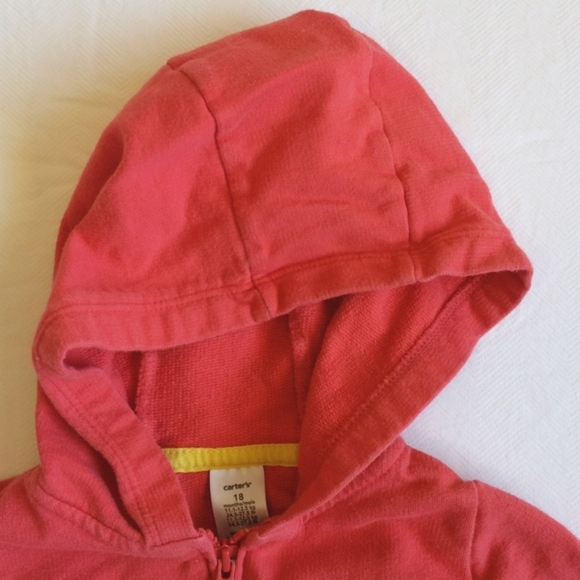 carter's floral elephant zip-up hoodie sweatshirt 18 months baby girl - Picture 4 of 8